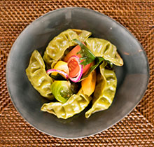 Vegetable Gyozas TOMATO AND SHISO SALAD